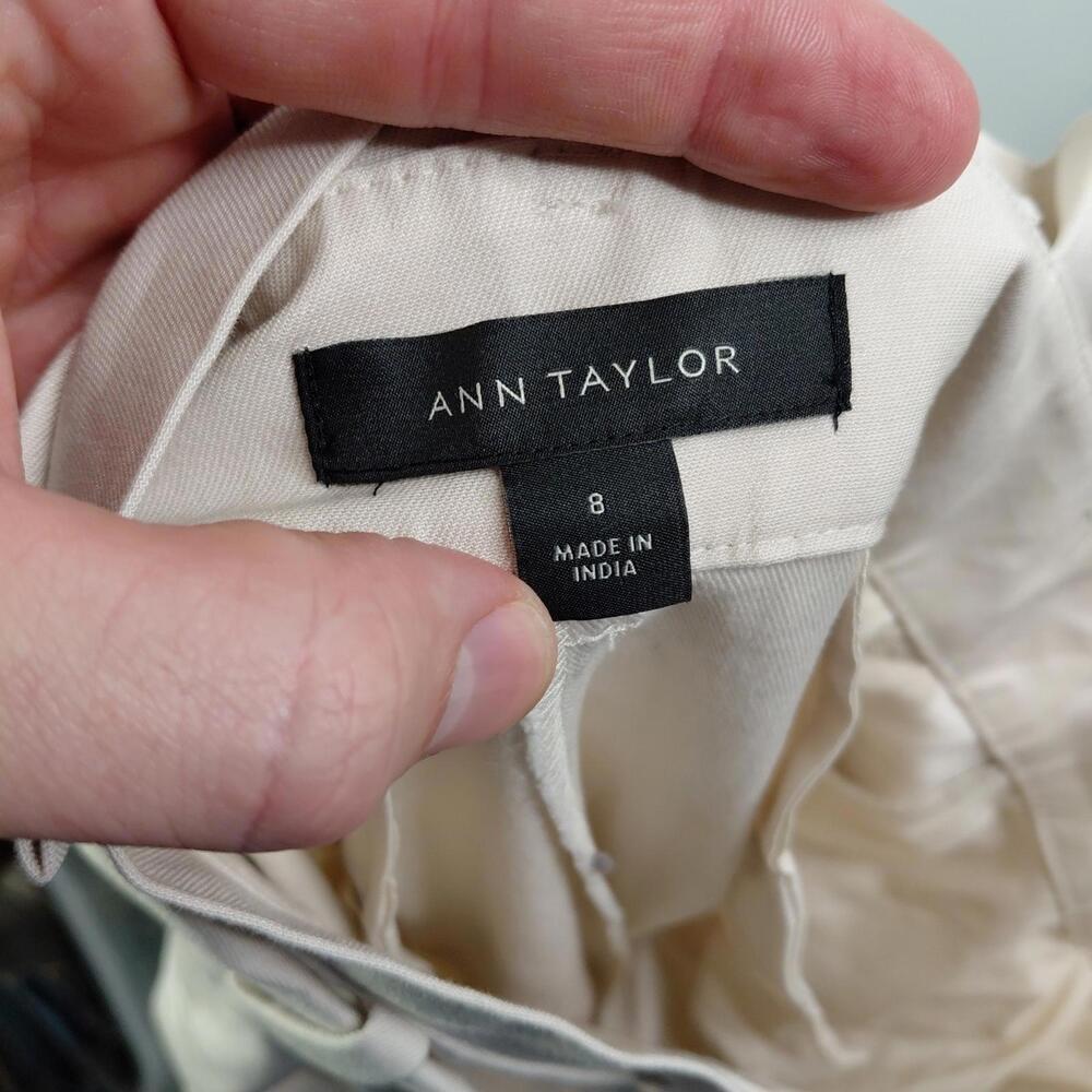 Ann Taylor Pants Womens 8 Tie Waist Tapered Paperbag Capsule Career Office Work - Picture 6 of 9